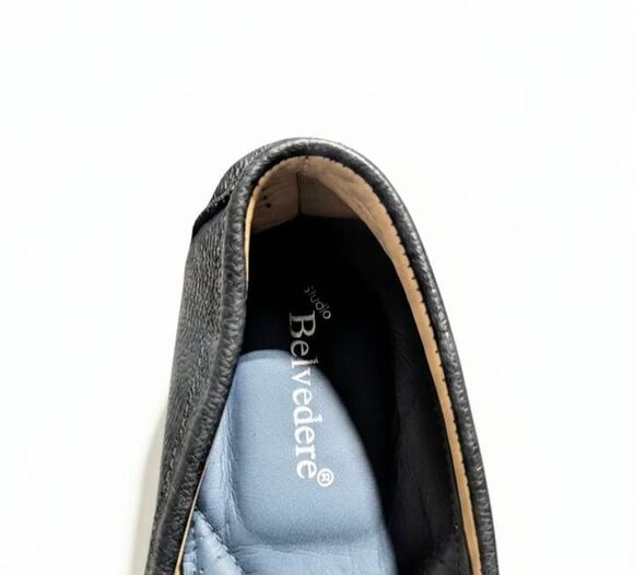 NWOB BELVEDERE STUDIO Esteban Brazilan Made Black Leather Loafers Size 12M